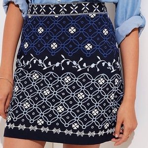 - NWT Loft Floral Embroidered Shift Skirt